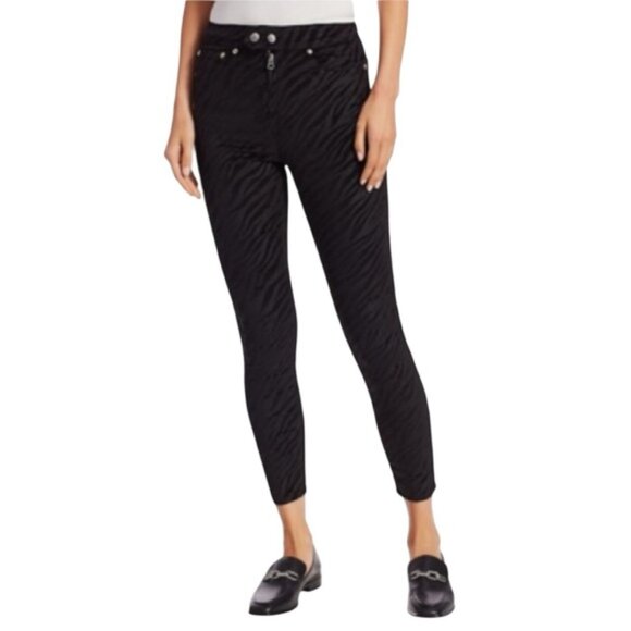 Rag & Bone Nina High-Rise Zebra Stripe Ankle Skinny Jeans Women’s Size 26 - Picture 1 of 11